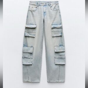 ZARA MID-RISE TRF CARGO JEANS